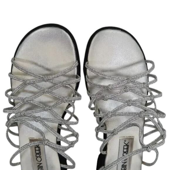 Cabin Creek Shoes Womens 6 Sandal Fashion Slip On Strappy Metallic Elastic Retro - Picture 10 of 11